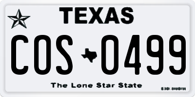 TX license plate COS0499