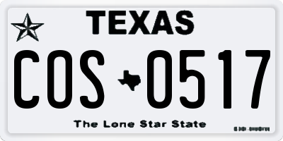 TX license plate COS0517