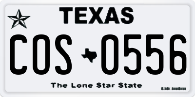 TX license plate COS0556