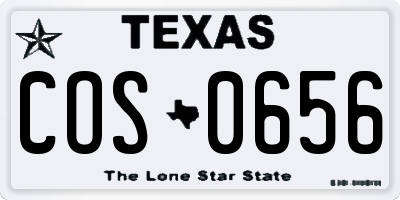 TX license plate COS0656