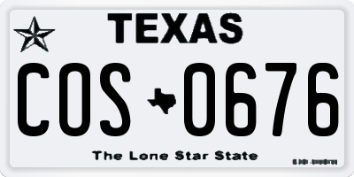 TX license plate COS0676