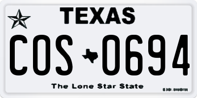 TX license plate COS0694