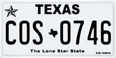 TX license plate COS0746