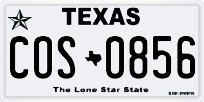 TX license plate COS0856
