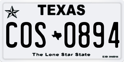 TX license plate COS0894