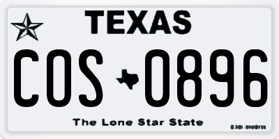 TX license plate COS0896