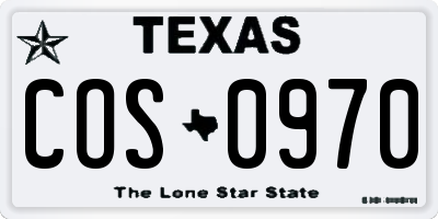 TX license plate COS0970