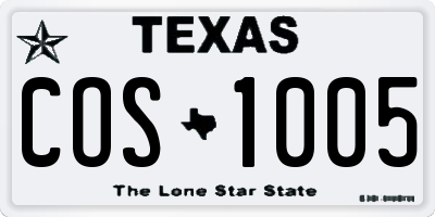 TX license plate COS1005