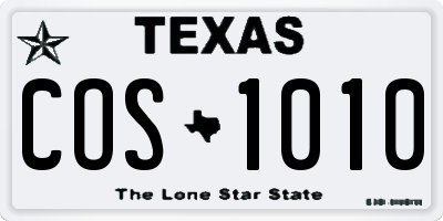 TX license plate COS1010