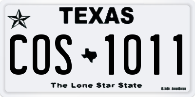 TX license plate COS1011