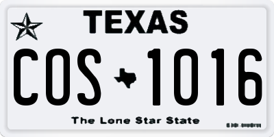 TX license plate COS1016