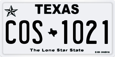 TX license plate COS1021