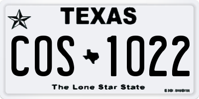 TX license plate COS1022
