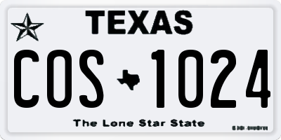 TX license plate COS1024