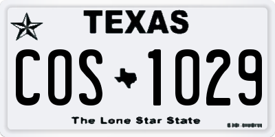 TX license plate COS1029