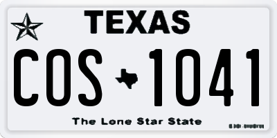 TX license plate COS1041