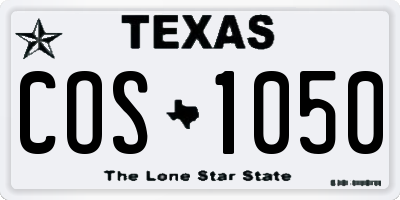 TX license plate COS1050