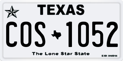 TX license plate COS1052