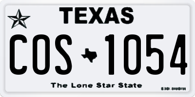 TX license plate COS1054