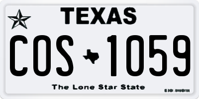 TX license plate COS1059
