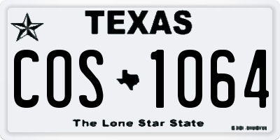 TX license plate COS1064