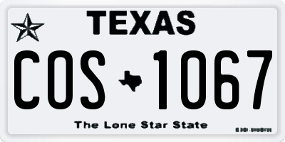 TX license plate COS1067