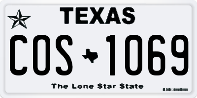 TX license plate COS1069