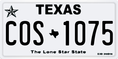 TX license plate COS1075