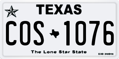 TX license plate COS1076