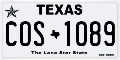 TX license plate COS1089