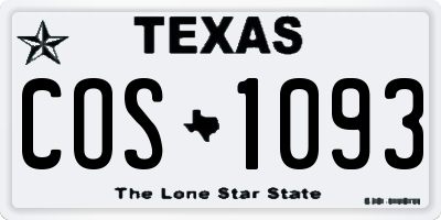 TX license plate COS1093