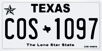 TX license plate COS1097