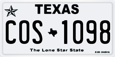 TX license plate COS1098
