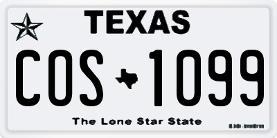 TX license plate COS1099