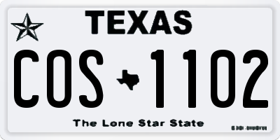 TX license plate COS1102