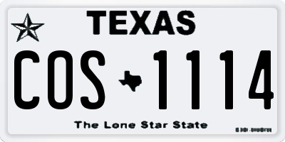 TX license plate COS1114