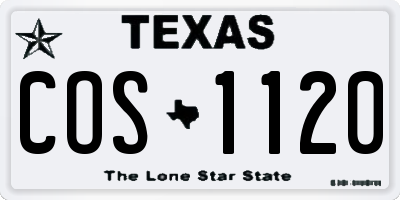 TX license plate COS1120