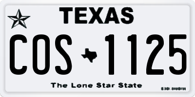 TX license plate COS1125