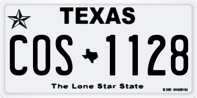 TX license plate COS1128