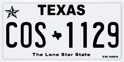 TX license plate COS1129