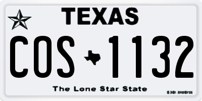 TX license plate COS1132