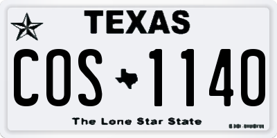 TX license plate COS1140