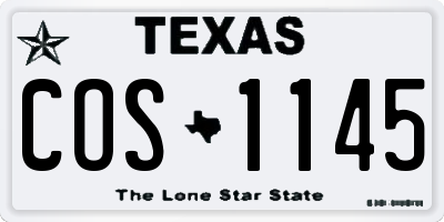 TX license plate COS1145