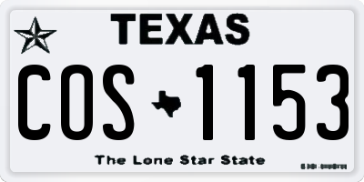 TX license plate COS1153