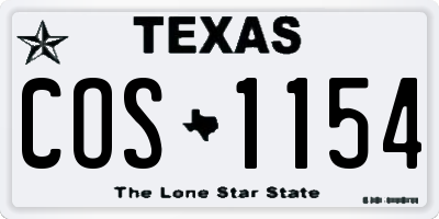 TX license plate COS1154