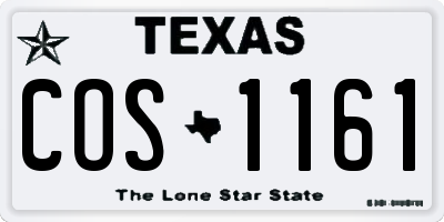 TX license plate COS1161