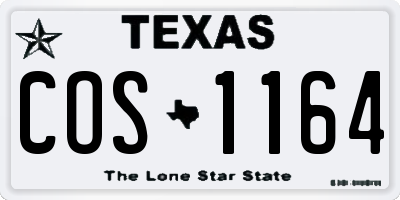 TX license plate COS1164