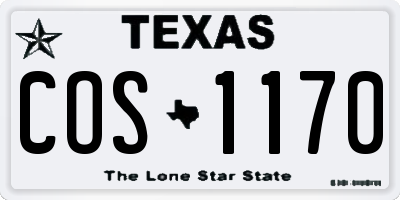 TX license plate COS1170