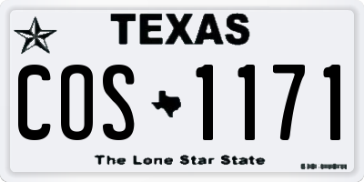 TX license plate COS1171