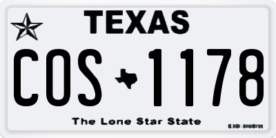 TX license plate COS1178